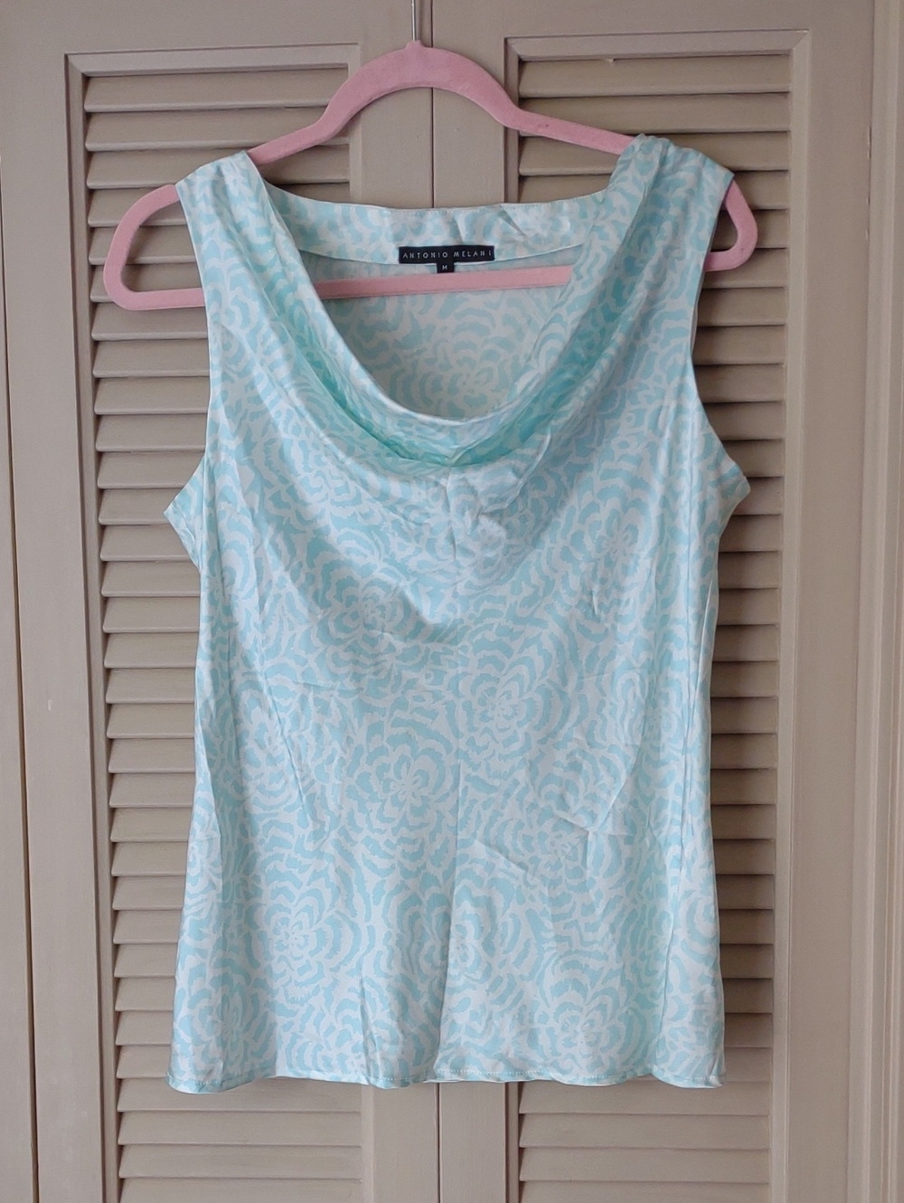 Antonio Melani 100% silk Cowl Neck Sleeveless Top Size M